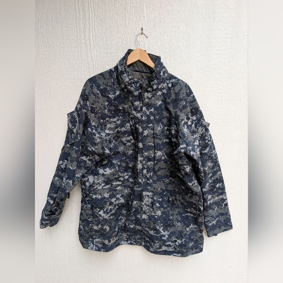 US NAVY USN Gore Tex Working Parka Coat Digital Camouflage Men's Large Tall - Picture 1 of 5